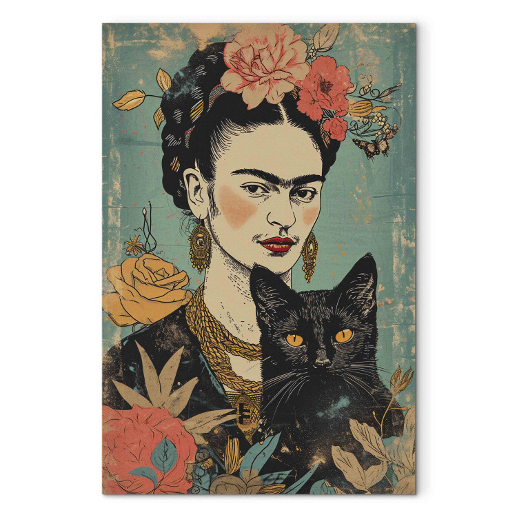 Canvas Print Frida Kahlo - A Portrait of the Japanese-Inspired Painter 152292 additionalImage 7