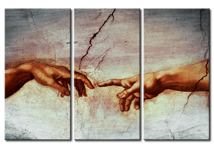 Canvas Art Print The creation of Adam: a fragment of painting 55492