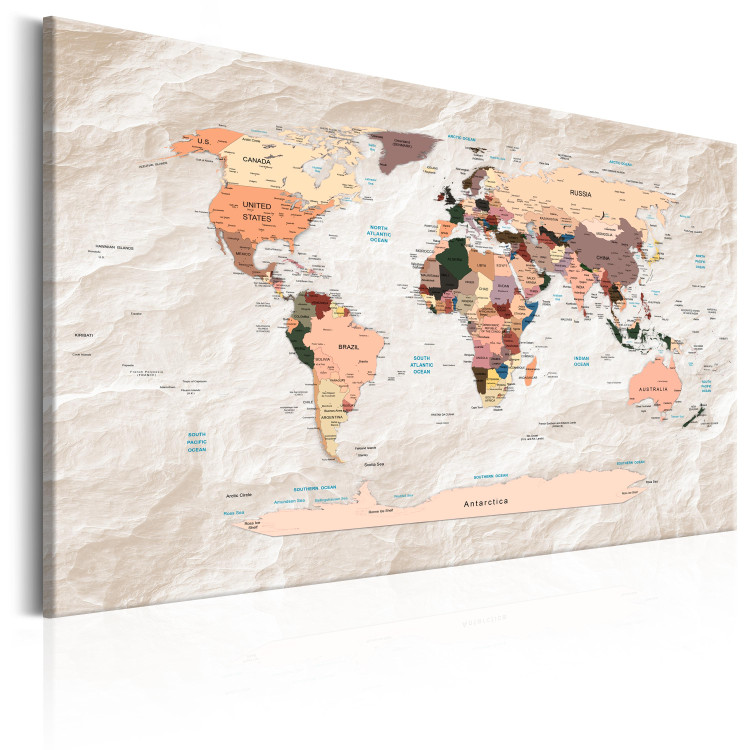 Canvas World Map: Stony Oceans 91892 additionalImage 2