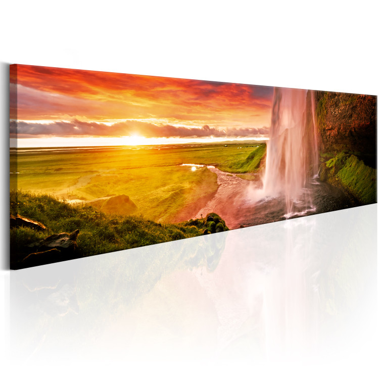 Canvas Summer in Iceland (1-piece) - Picturesque Mountain Landscape and Waterfall 106203 additionalImage 2