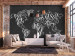 Photo Wallpaper Modern world map - black and white continents with English names 113803