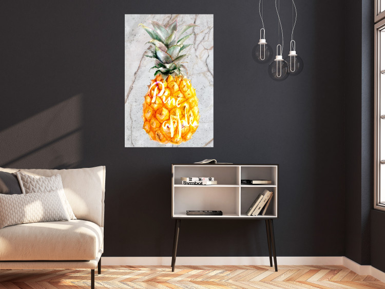 Poster Pineapple on Concrete - composition with a tropical fruit and white texts 114303 additionalImage 17