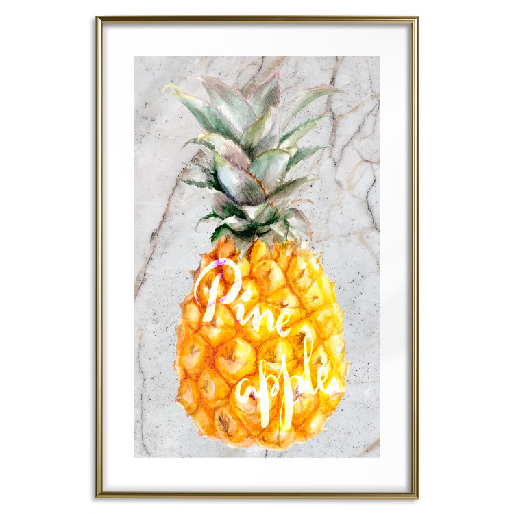 Poster Pineapple on Concrete - composition with a tropical fruit and white texts 114303 additionalImage 14