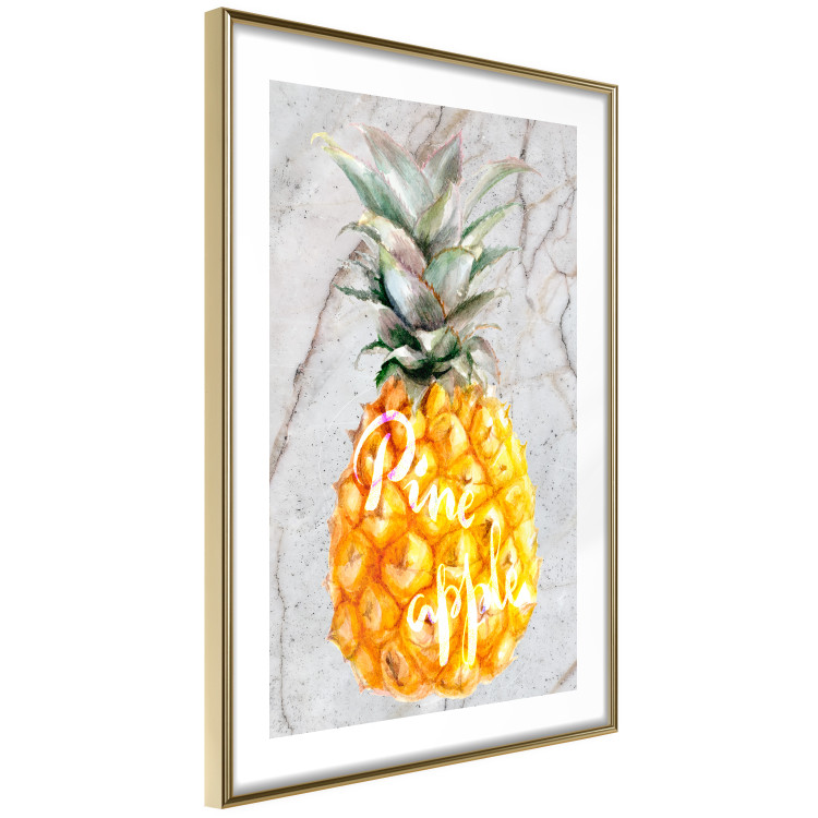 Poster Pineapple on Concrete - composition with a tropical fruit and white texts 114303 additionalImage 6