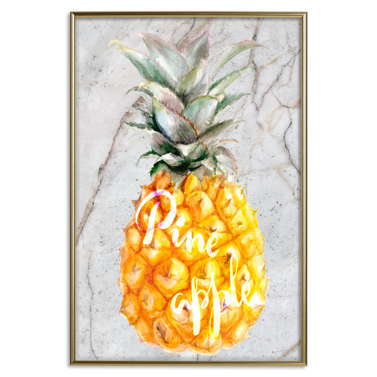 Poster Pineapple on Concrete - composition with a tropical fruit and white texts 114303 additionalImage 16