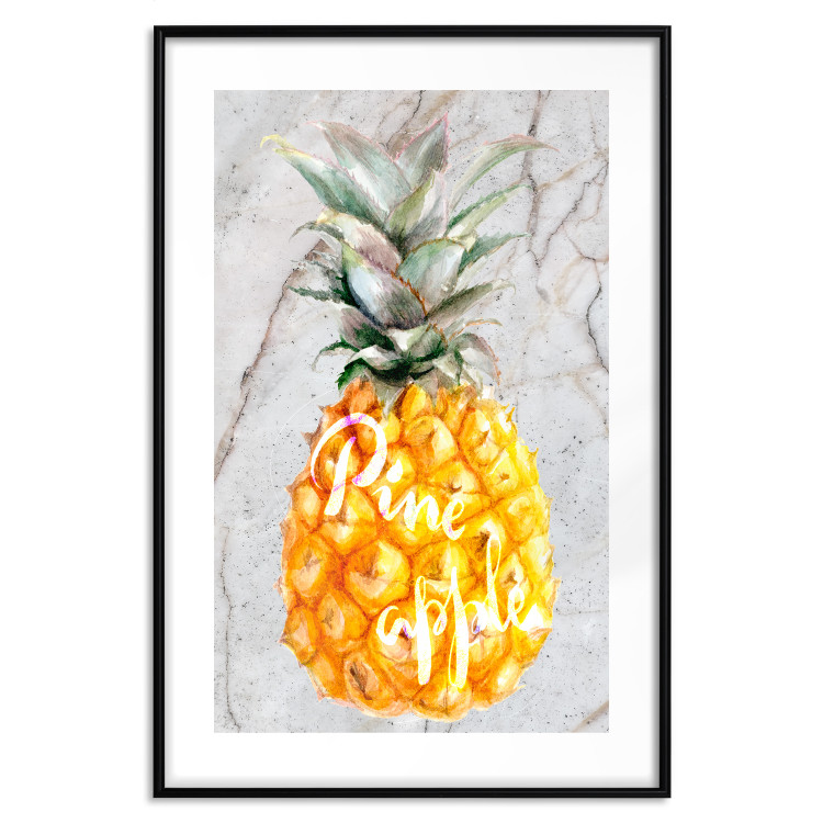 Poster Pineapple on Concrete - composition with a tropical fruit and white texts 114303 additionalImage 15