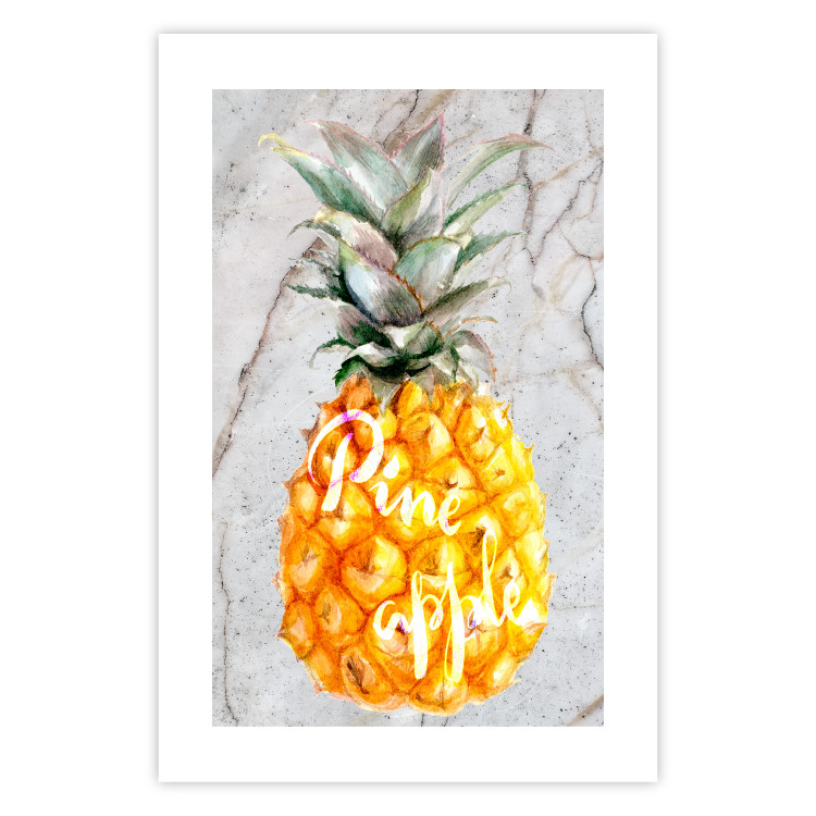 Poster Pineapple on Concrete - composition with a tropical fruit and white texts 114303 additionalImage 19