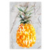 Poster Pineapple on Concrete - composition with a tropical fruit and white texts 114303
