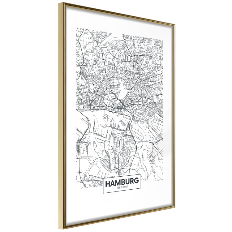 Wall Poster Hamburg Map - black and white map of the German city on a light background 114403 additionalImage 6
