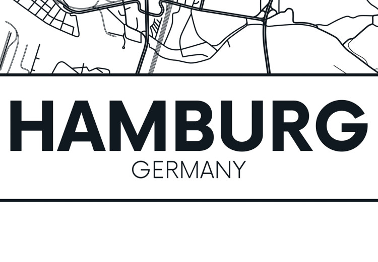 Wall Poster Hamburg Map - black and white map of the German city on a light background 114403 additionalImage 9