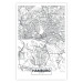 Wall Poster Hamburg Map - black and white map of the German city on a light background 114403