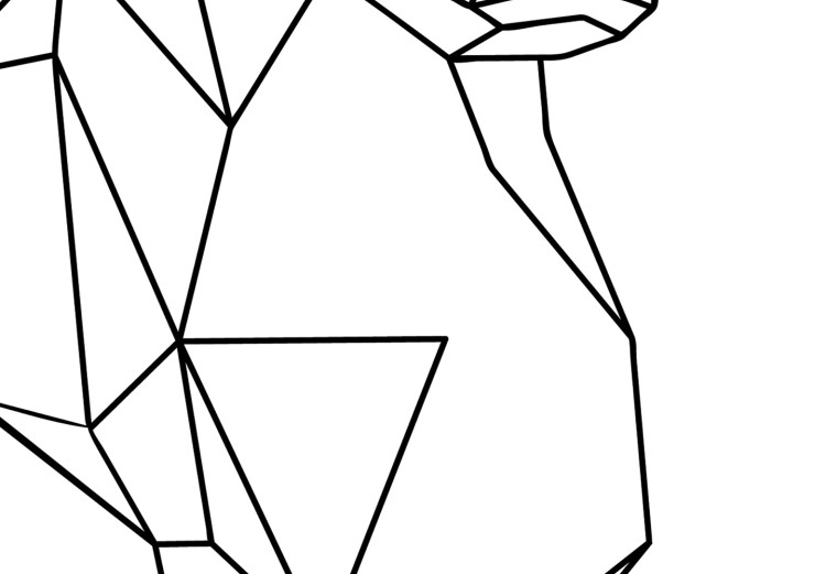 Wall Poster Geometric deer - black line art with a horned animal and white background 114803 additionalImage 10