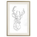 Wall Poster Geometric deer - black line art with a horned animal and white background 114803 additionalThumb 24