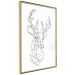 Wall Poster Geometric deer - black line art with a horned animal and white background 114803 additionalThumb 14