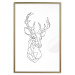 Wall Poster Geometric deer - black line art with a horned animal and white background 114803 additionalThumb 27