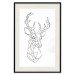 Wall Poster Geometric deer - black line art with a horned animal and white background 114803 additionalThumb 23