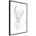 Wall Poster Geometric deer - black line art with a horned animal and white background 114803 additionalThumb 13