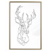 Wall Poster Geometric deer - black line art with a horned animal and white background 114803 additionalThumb 25
