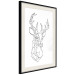 Wall Poster Geometric deer - black line art with a horned animal and white background 114803 additionalThumb 3