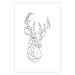 Wall Poster Geometric deer - black line art with a horned animal and white background 114803 additionalThumb 18