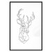 Wall Poster Geometric deer - black line art with a horned animal and white background 114803 additionalThumb 26