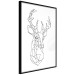 Wall Poster Geometric deer - black line art with a horned animal and white background 114803 additionalThumb 12