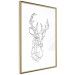 Wall Poster Geometric deer - black line art with a horned animal and white background 114803 additionalThumb 8