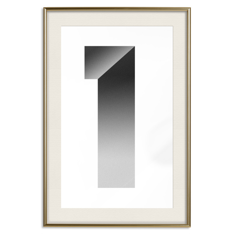 Wall Poster Number One - black and white geometric abstraction forming the number 116603 additionalImage 19