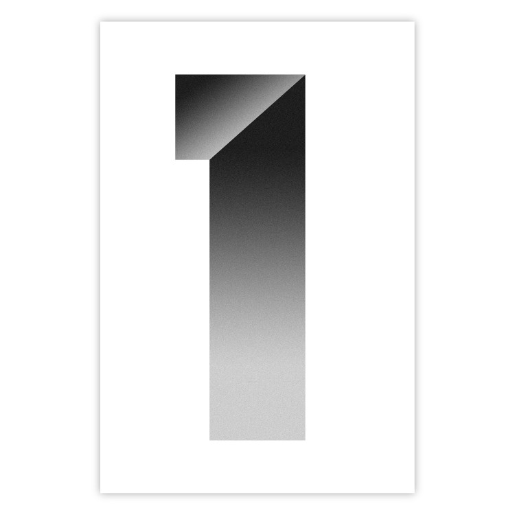 Wall Poster Number One - black and white geometric abstraction forming the number 116603