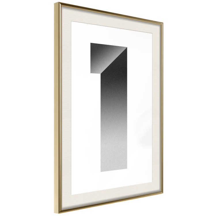 Wall Poster Number One - black and white geometric abstraction forming the number 116603 additionalImage 2