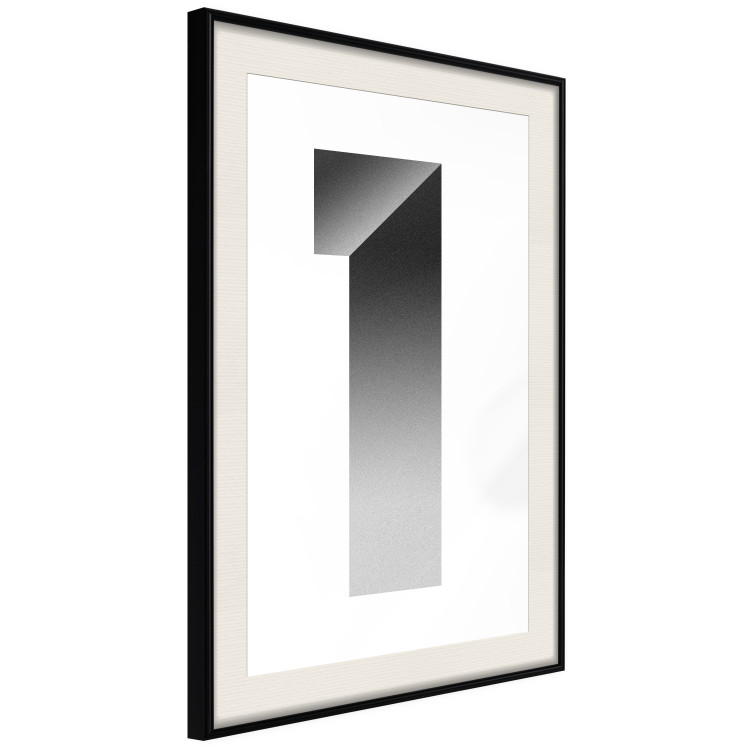 Wall Poster Number One - black and white geometric abstraction forming the number 116603 additionalImage 3