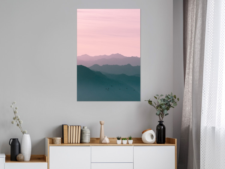 Wall Poster Sunrise Mountains - mountainous landscape against a pink sky backdrop 116703 additionalImage 23