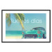 Poster Buenos días - blue retro car against a backdrop of palm trees and blue sky 116803 additionalThumb 15