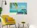 Poster Buenos días - blue retro car against a backdrop of palm trees and blue sky 116803 additionalThumb 17