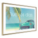 Poster Buenos días - blue retro car against a backdrop of palm trees and blue sky 116803 additionalThumb 8