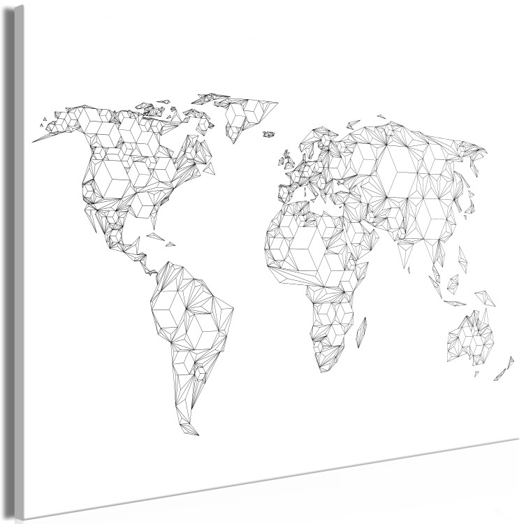 Canvas Art Print Continents in Geometric Form (1-part) - Shapes on World Map 117203 additionalImage 2