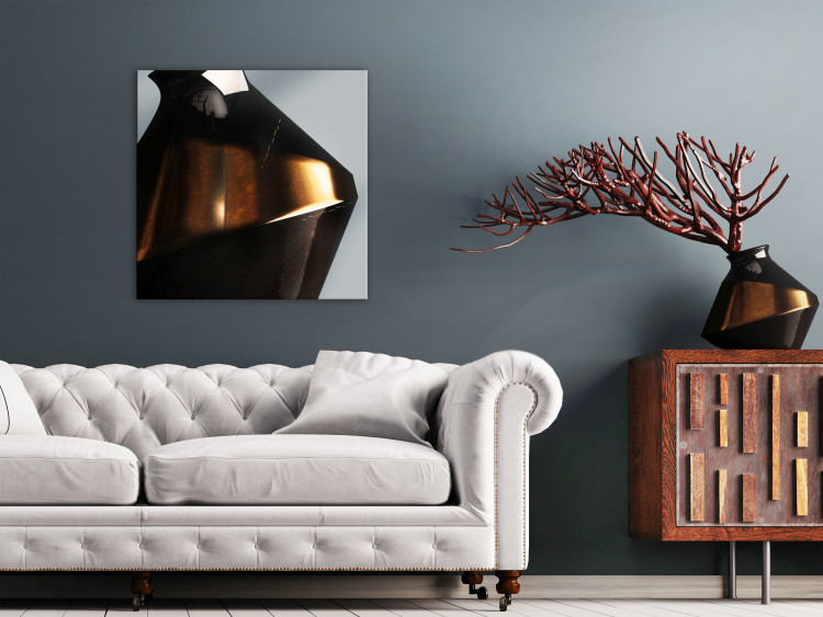 Canvas Art Print Brass objects - abstract motif in dark metallic shades 122303 additionalImage 3