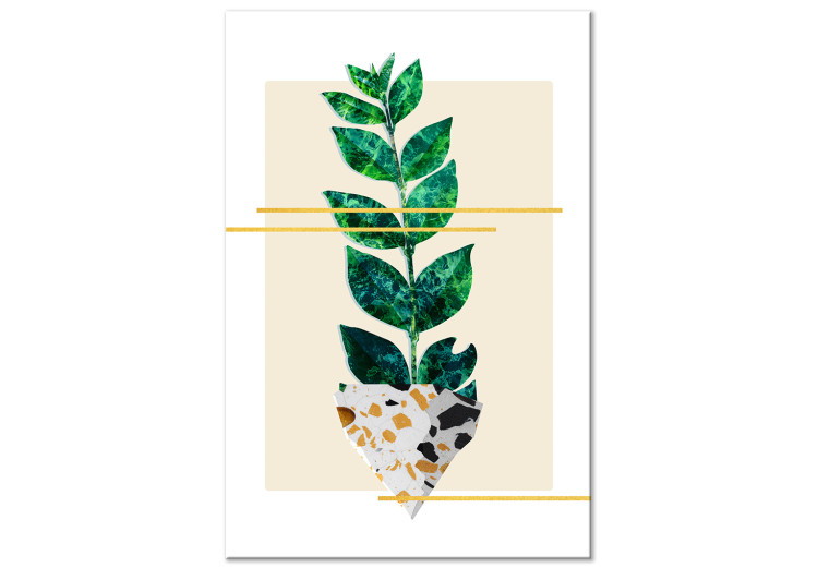 Canvas Botanical cutout - abstract, minimalist botanical collage 122603