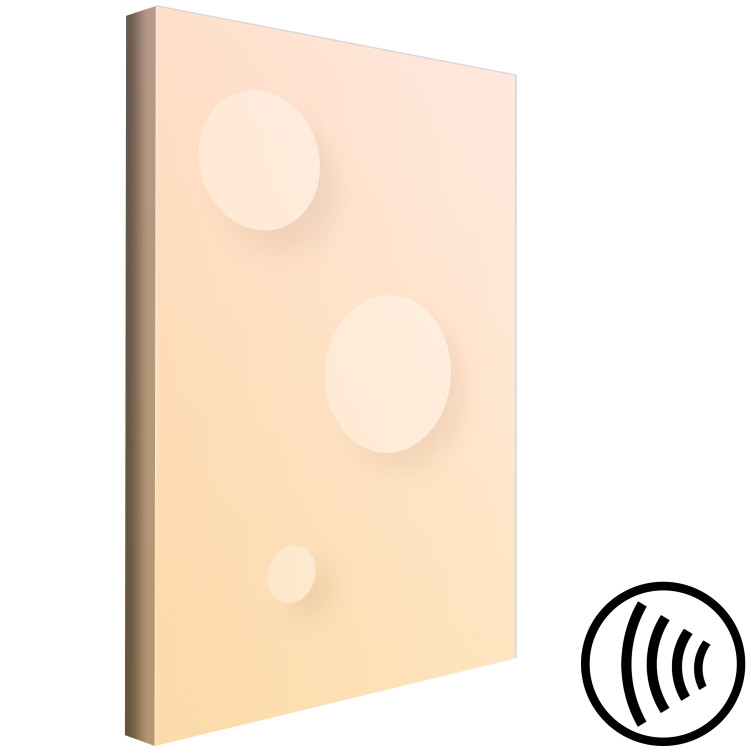 Canvas Pastel circles - an abstract composition in a beige and pink colour 123803 additionalImage 6