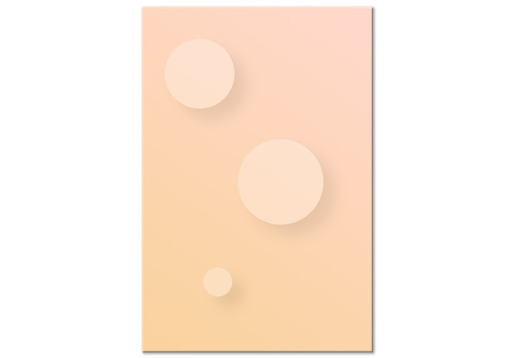 Canvas Pastel circles - an abstract composition in a beige and pink colour 123803