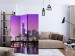 Room Divider Screen Purple Melbourne (3-piece) - skyscrapers against a purple sky 124203 additionalThumb 4