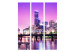 Room Divider Screen Purple Melbourne (3-piece) - skyscrapers against a purple sky 124203 additionalThumb 3