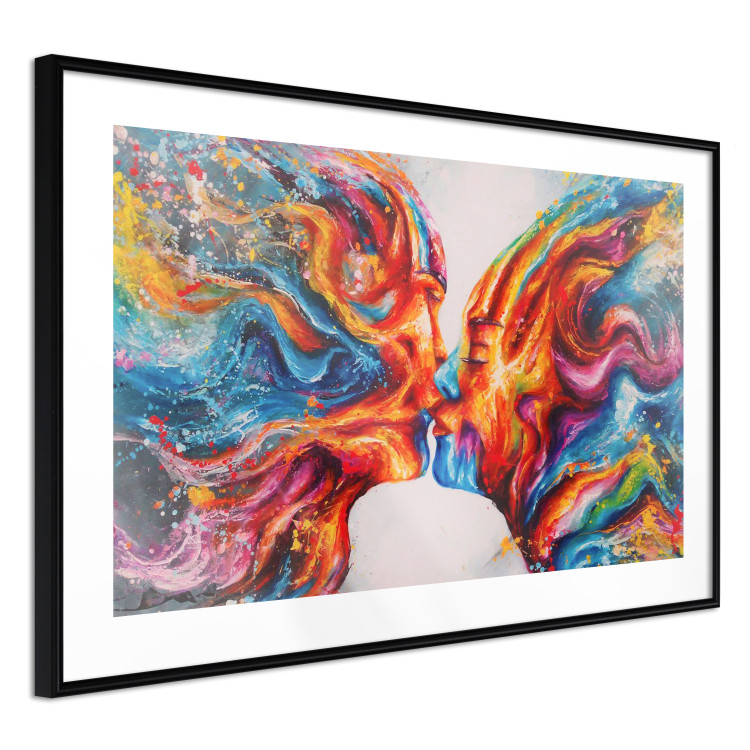 Poster Hot Kiss - abstract romantic couple on a white background 127203 additionalImage 6