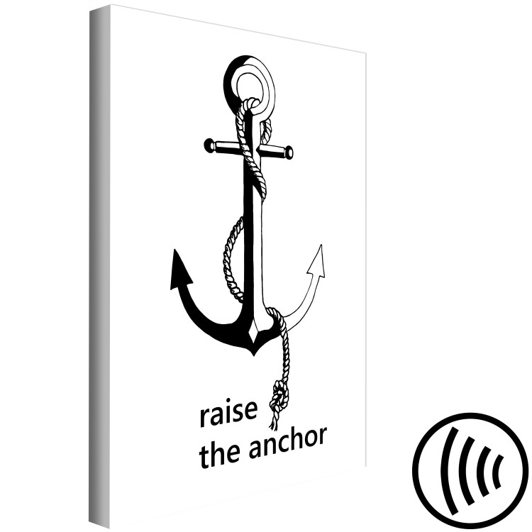 Canvas Black English Raise the anchor sign - a marine composition 127803 additionalImage 6