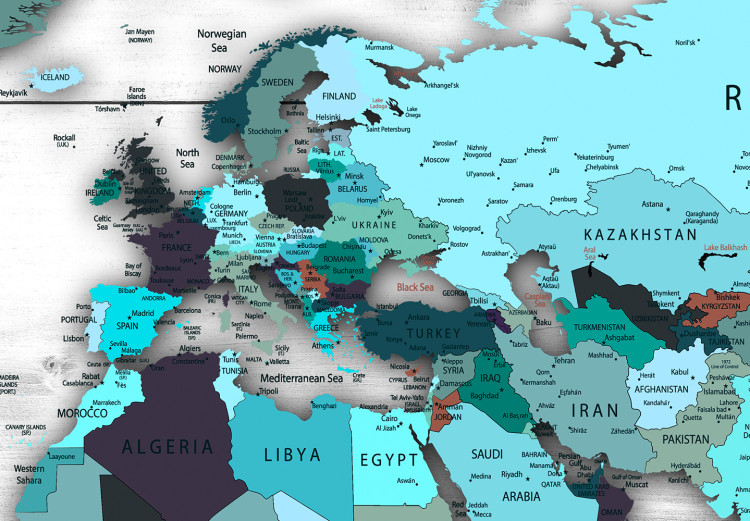 Large canvas print World Map: Blue World [Large Format] 128503 additionalImage 4