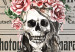 Poster Death and Wine - abstraction with character among flowers and text in the background 129103 additionalThumb 10