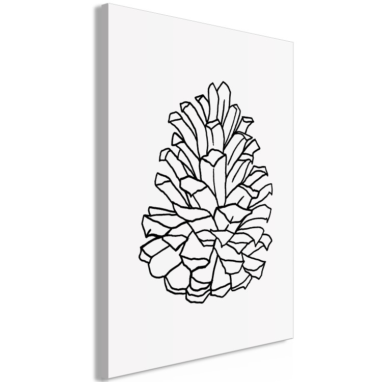 Canvas Open Pinecone (1-piece) Vertical - line art of pinecones in boho style 130803 additionalImage 2