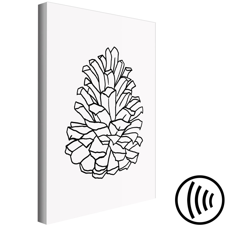 Canvas Open Pinecone (1-piece) Vertical - line art of pinecones in boho style 130803 additionalImage 6