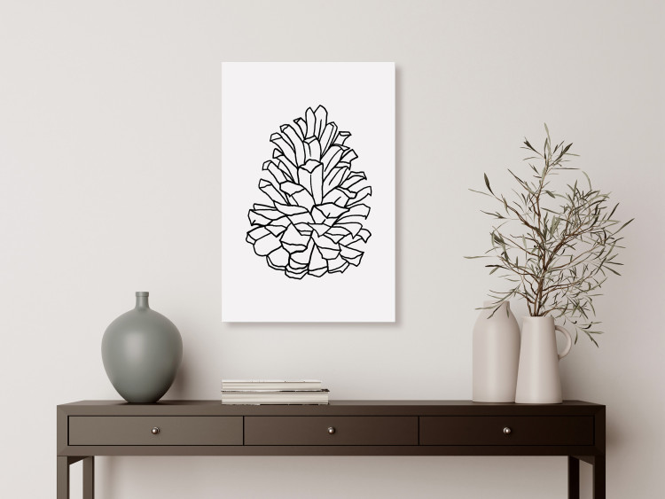Canvas Open Pinecone (1-piece) Vertical - line art of pinecones in boho style 130803 additionalImage 3