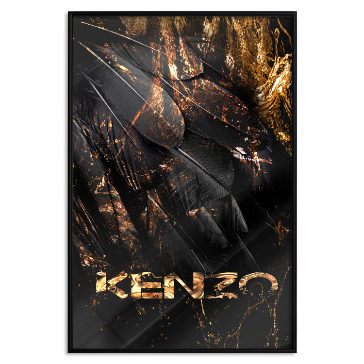 Wall Poster Jungle Scent - golden abstraction with luxury-themed text 131803 additionalImage 16